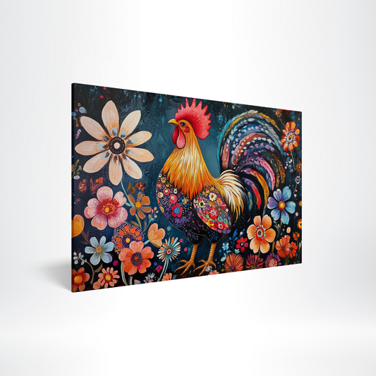 Rooster's Floral Acrylic Print Hero Image