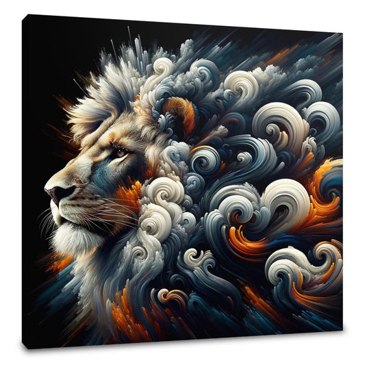 Lion's Abstract Grandeur Canvas - Main Image