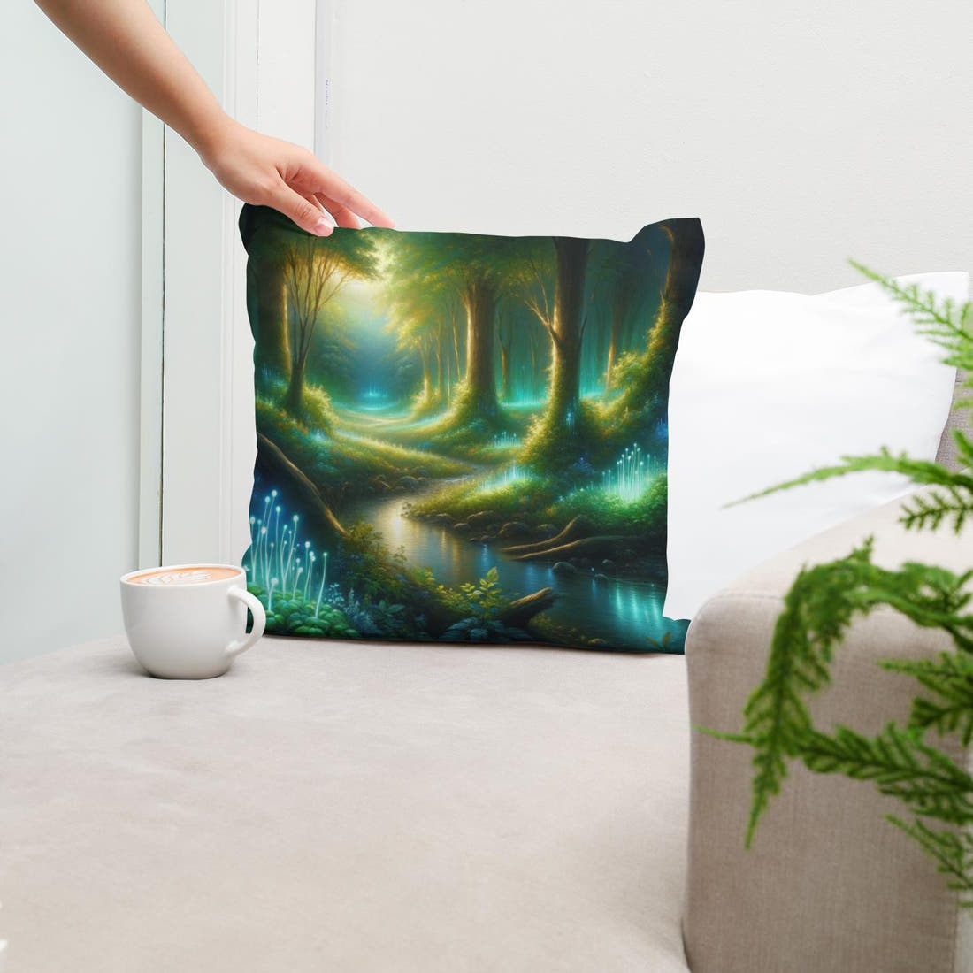 Enchanted Glade Forest Cotton Cushion - Secondary Image 5