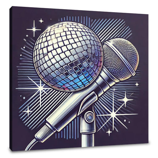 Disco Mic Sparkle Canvas - Main Image