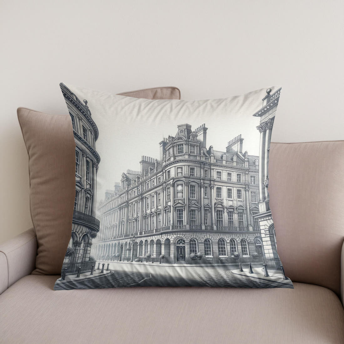 Newcastle Grey Street Classic Elegance Cotton Cushion - Secondary Image