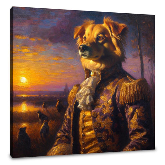 Regal Canine Sunset Majesty Canvas - Main Image