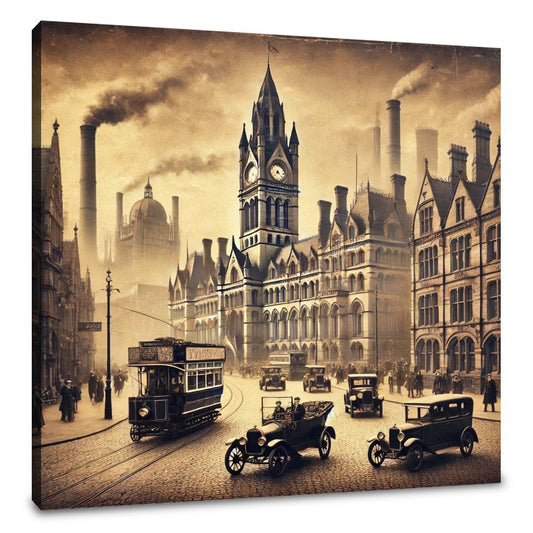 Vintage Manchester Charm Canvas - Main Image