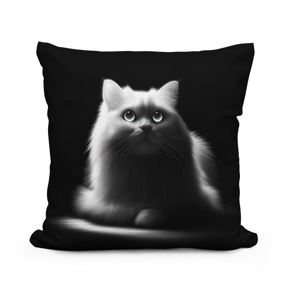 Luminous Whiskers Cotton Pillow - Main Image