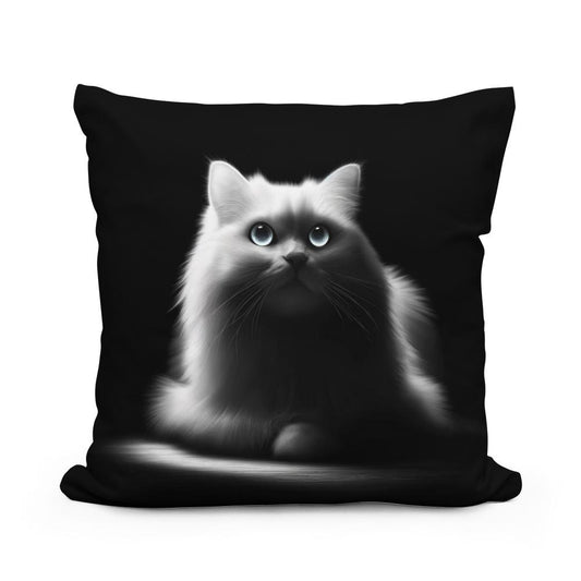 Luminous Whiskers Cotton Pillow - Main Image