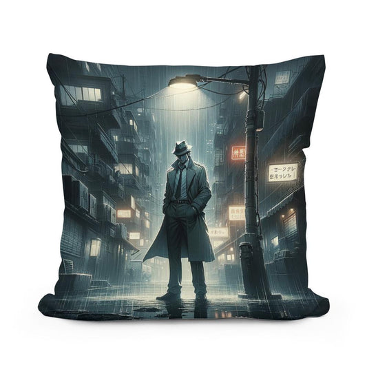 Urban Noir Mystery Cotton Cushion - Main Image