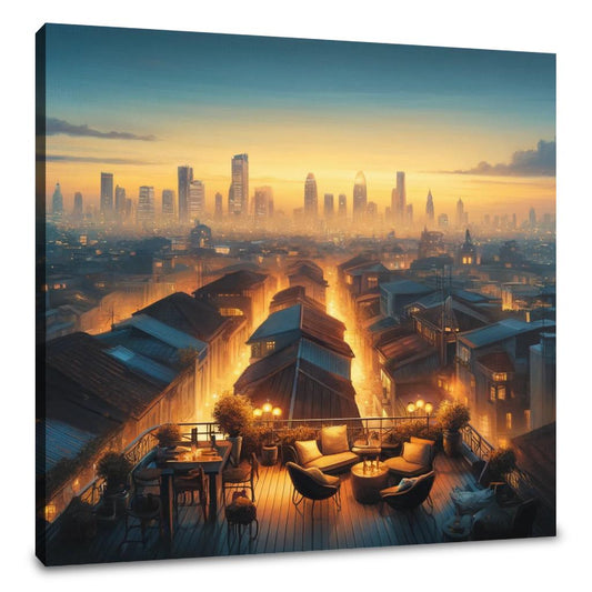 Dusk Over Rooftops Canvas - Main Image
