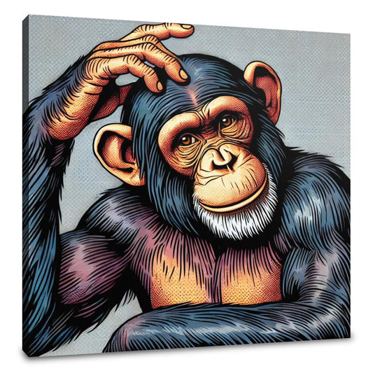 Thoughtful Chimp Canvas - Main Image