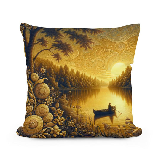 Twilight Serenity Lakeside Cotton Cushion - Main Image