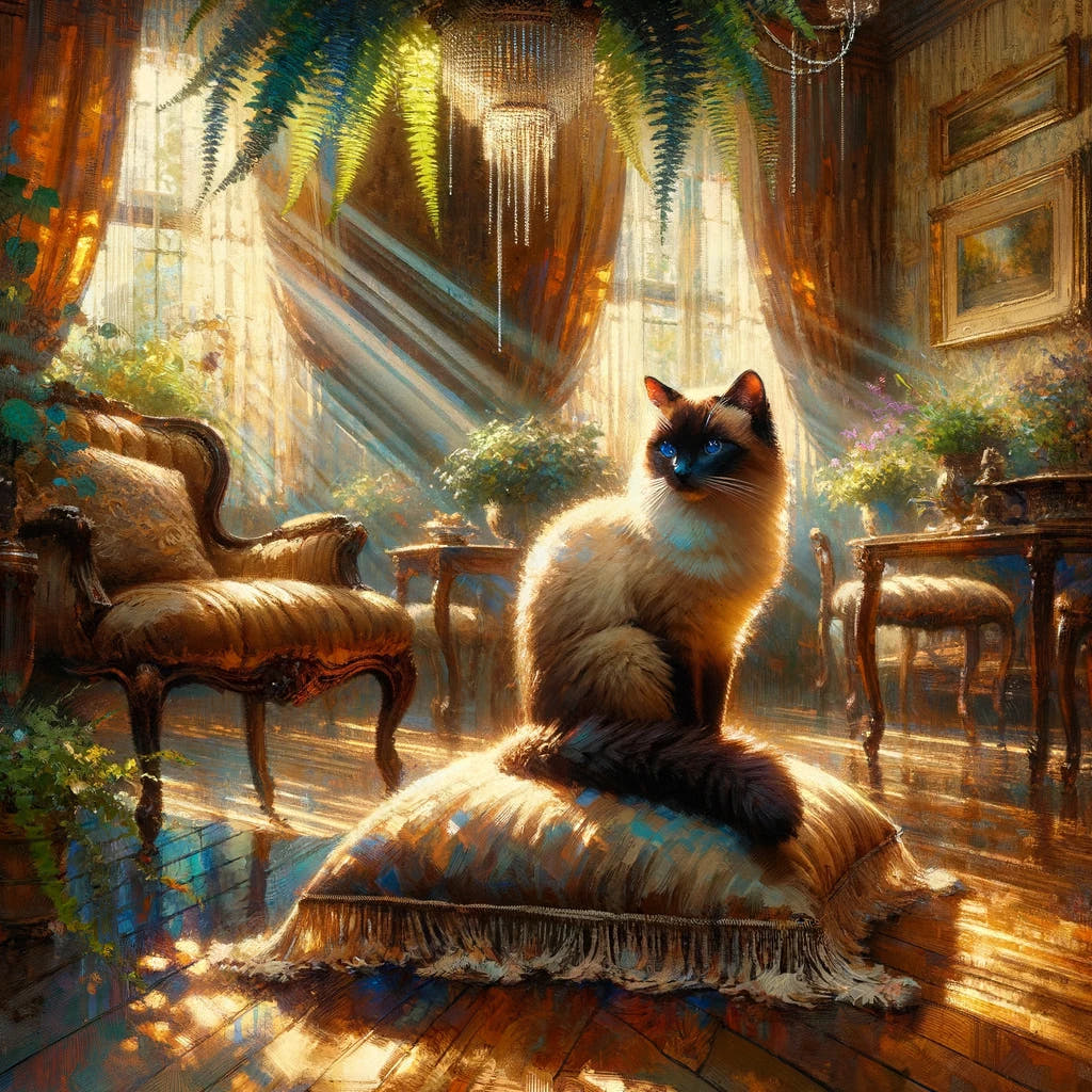 Siamese Solitude Cotton Cushion