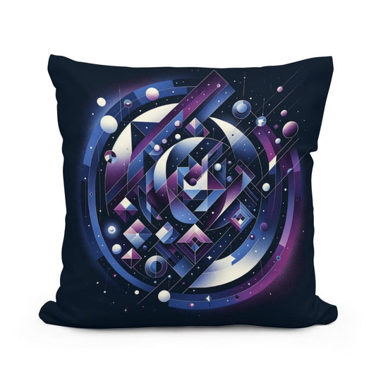 Cosmic Dance in Geometry Cotton Cushion - Main Image