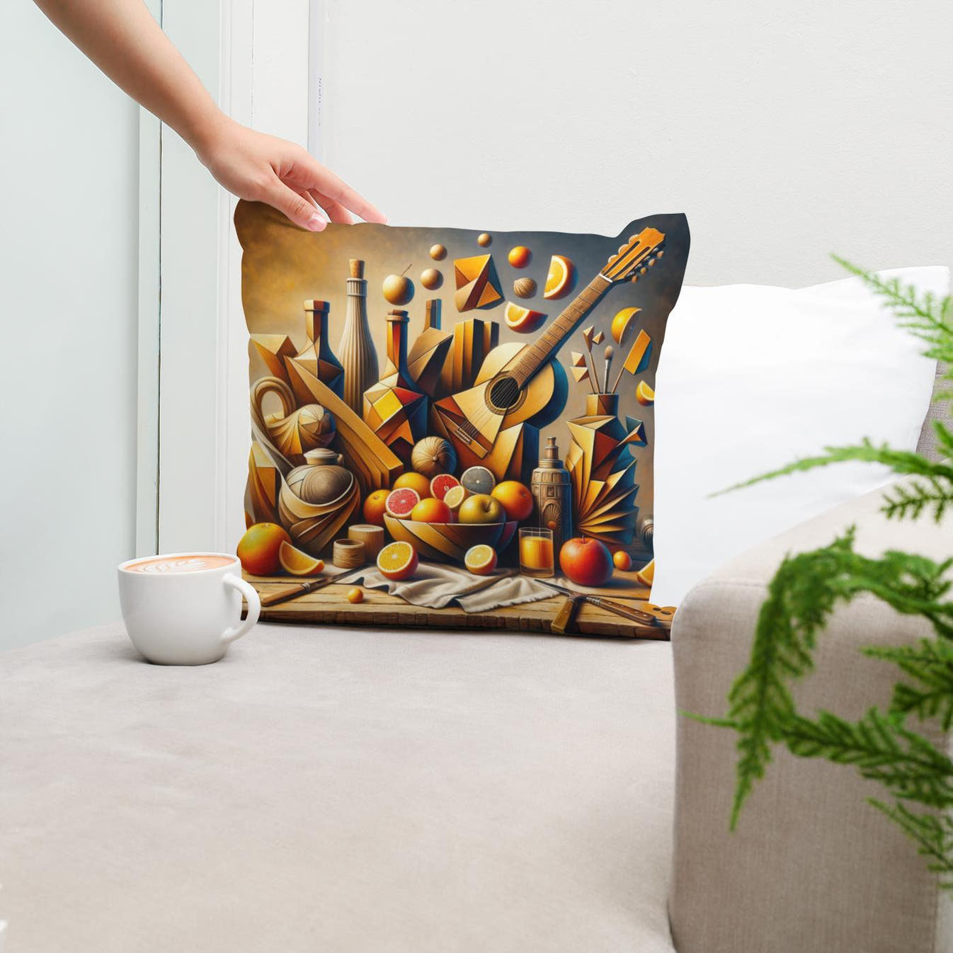 Abstract Still Life Cotton Cushion - Secondary Image 5