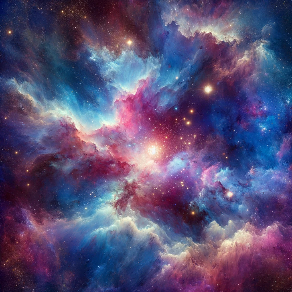 Starry Nebula Artwork Cotton Pillow