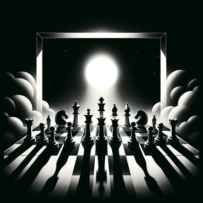 Strategic Shadows: Chessboard Cotton Cushion