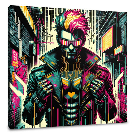 Cyber Rebel Pop Art Canvas - Main Image