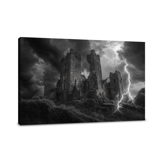 Lightning over Nostalgic Castle Canvas - Main Image