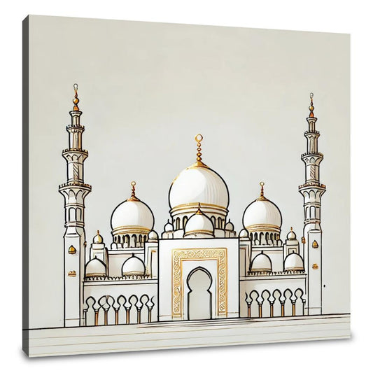 Golden Accents Islamic Temple Canvas - Main Image