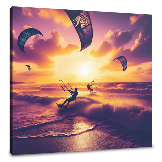 Summer Dusk Kitesurf Canvas - Main Image