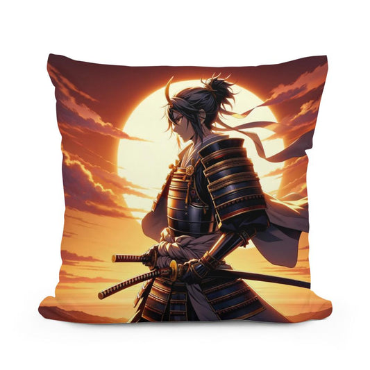 Sunset Samurai's Resolve Cotton Cushion - Main Image