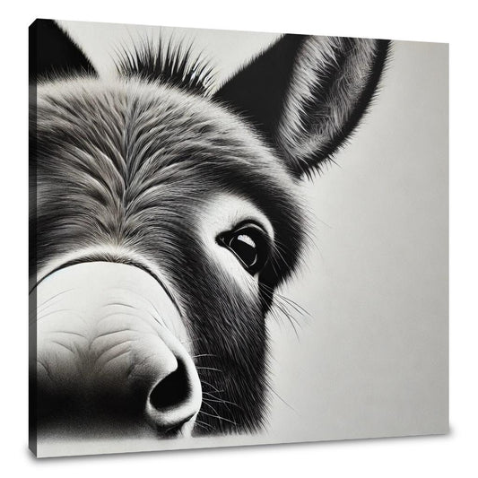 Curious Donkey Peeking Canvas - Main Image