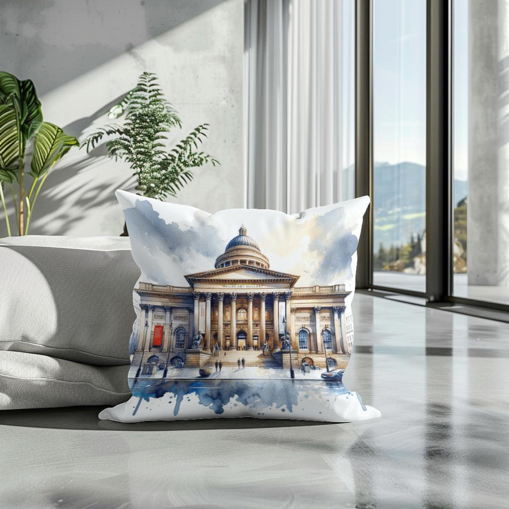 Liverpool Walker Gallery Cotton Cushion - Secondary Image 3