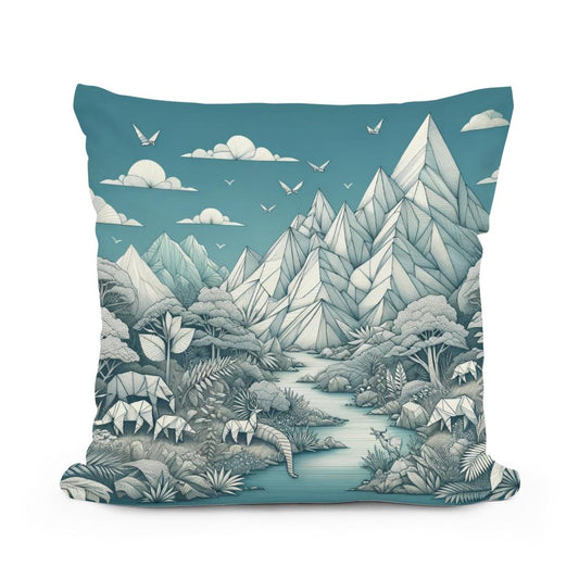 Paper Wilderness Panorama Cotton Cushion - Main Image