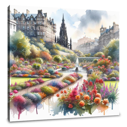 Edinburgh Princes Street Gardens Bloom Canvas - Main Image