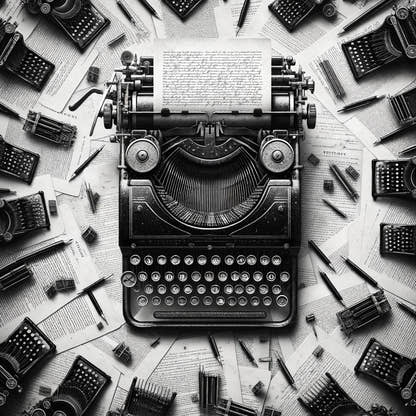 Timeless Echo: Vintage Typewriter Canvas