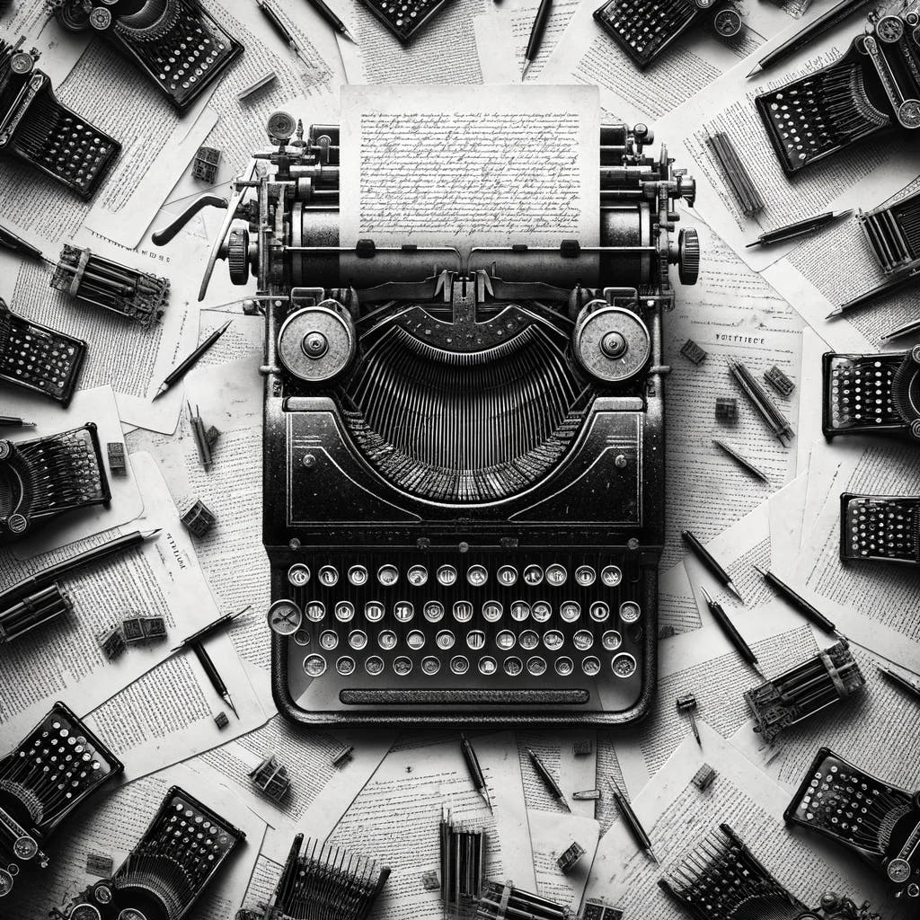 Timeless Echo: Vintage Typewriter Canvas
