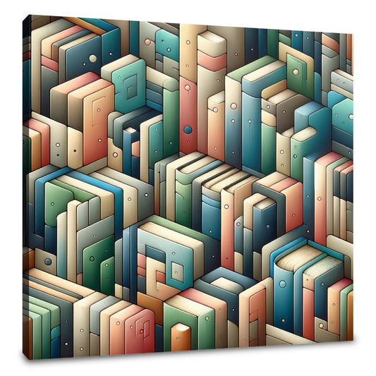 Abstract Bookshelf Canvas - Main Image