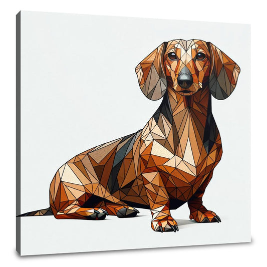 Geometric Dachshund Canvas - Main Image