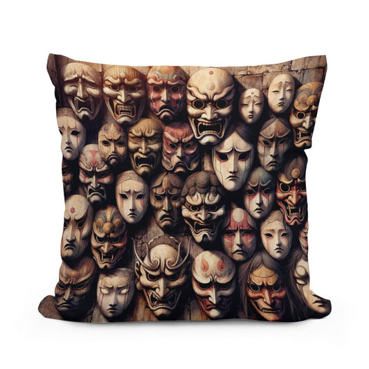 Mystery of Masks Cotton Cushion - Main Image