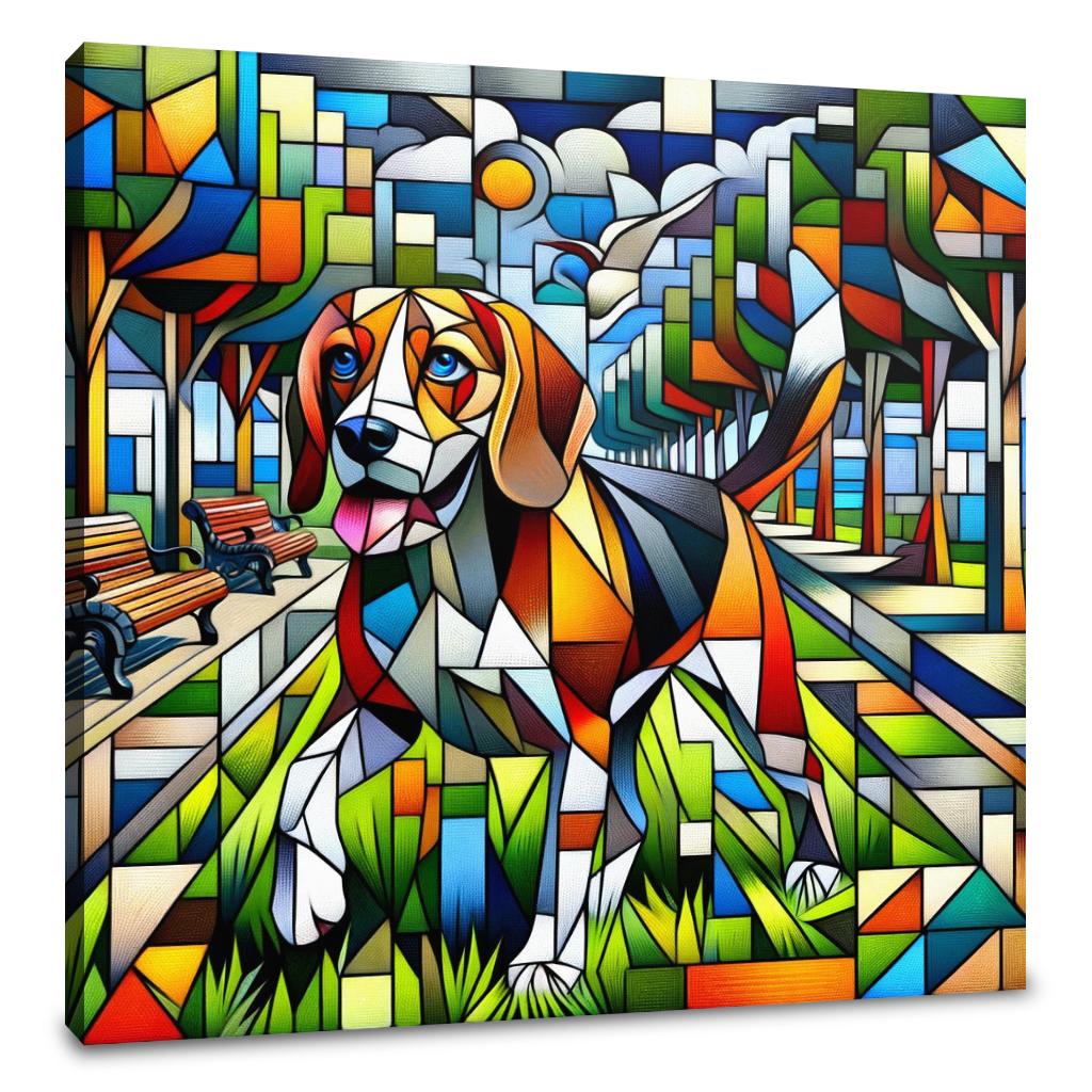 Cubist Canine Canvas - Main Image