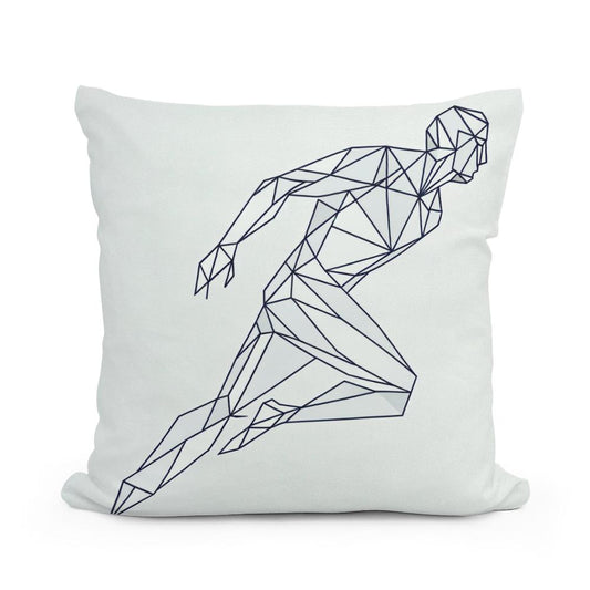 Geometric Human Silhouette Cotton Cushion - Main Image