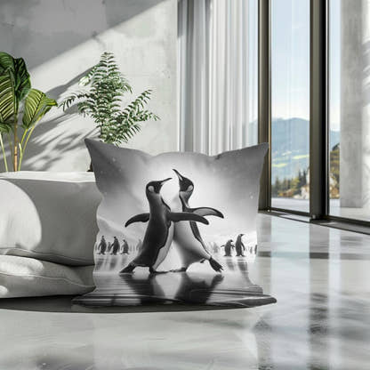 Ice Ballet: Penguin Duo Cotton Cushion - Secondary Image 3