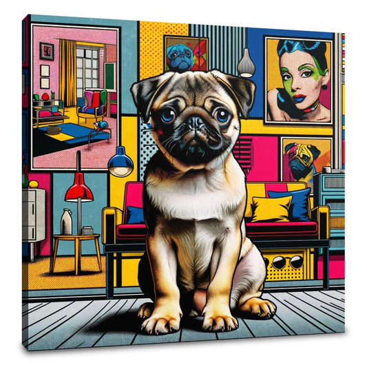 Pop Art Pug Canvas - Main Image