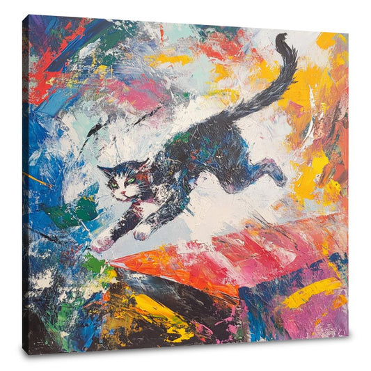 Leaping Cat Canvas - Main Image