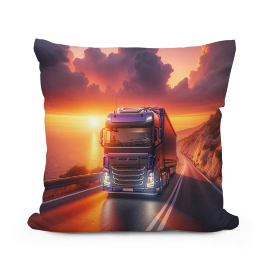 Coastal Sunset Journey Cotton Cushion - Main Image