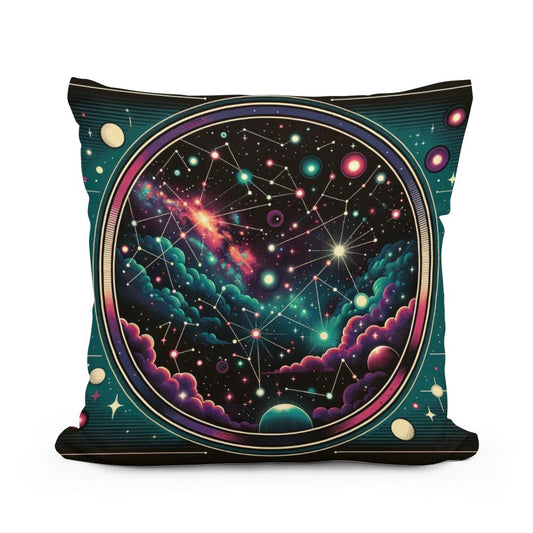Neon Cosmos Pop Cotton Cushion - Main Image