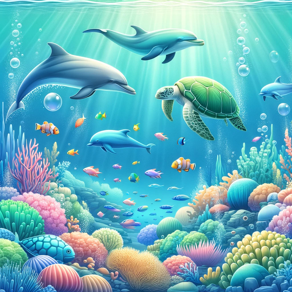 Underwater Wonderland Cotton Pillow