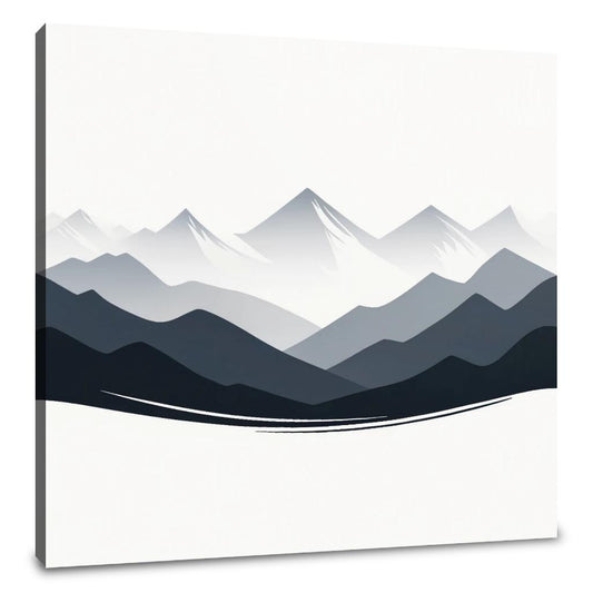 Grey Mountain Silhouette Canvas - Main Image