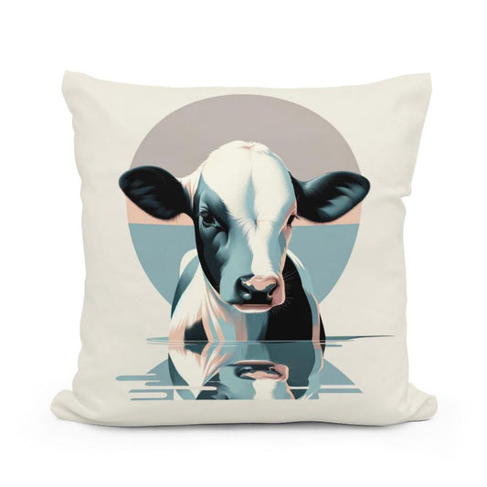 Pastel Modernist Cow Cotton Cushion - Main Image