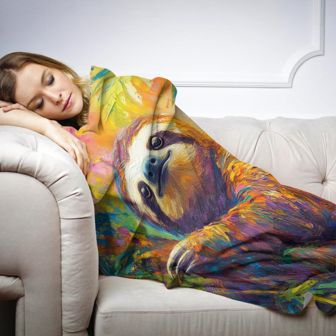 Rainbow Joy Sloth Blanket - Secondary Image