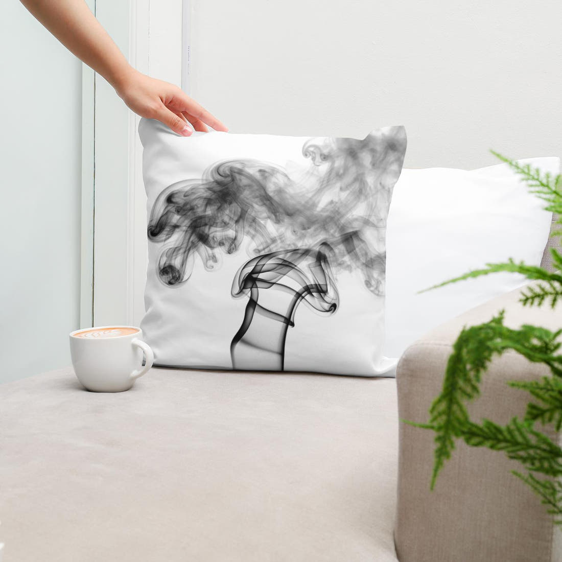 Whispering Smoke Cotton Cushion - Secondary Image 5