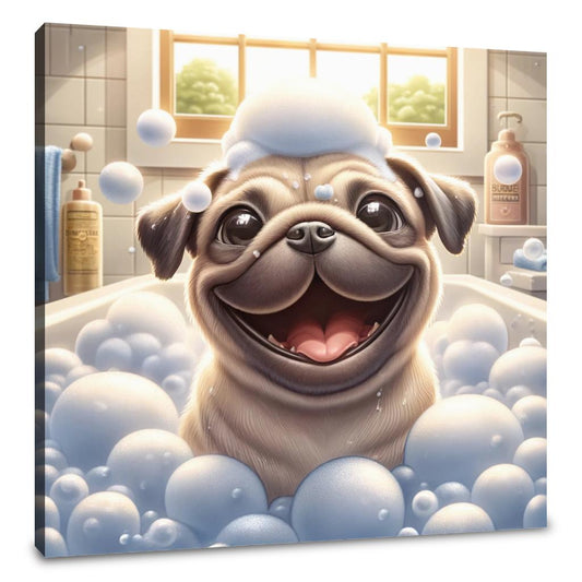 Bubbly Pug Bliss Canvas - Main Image