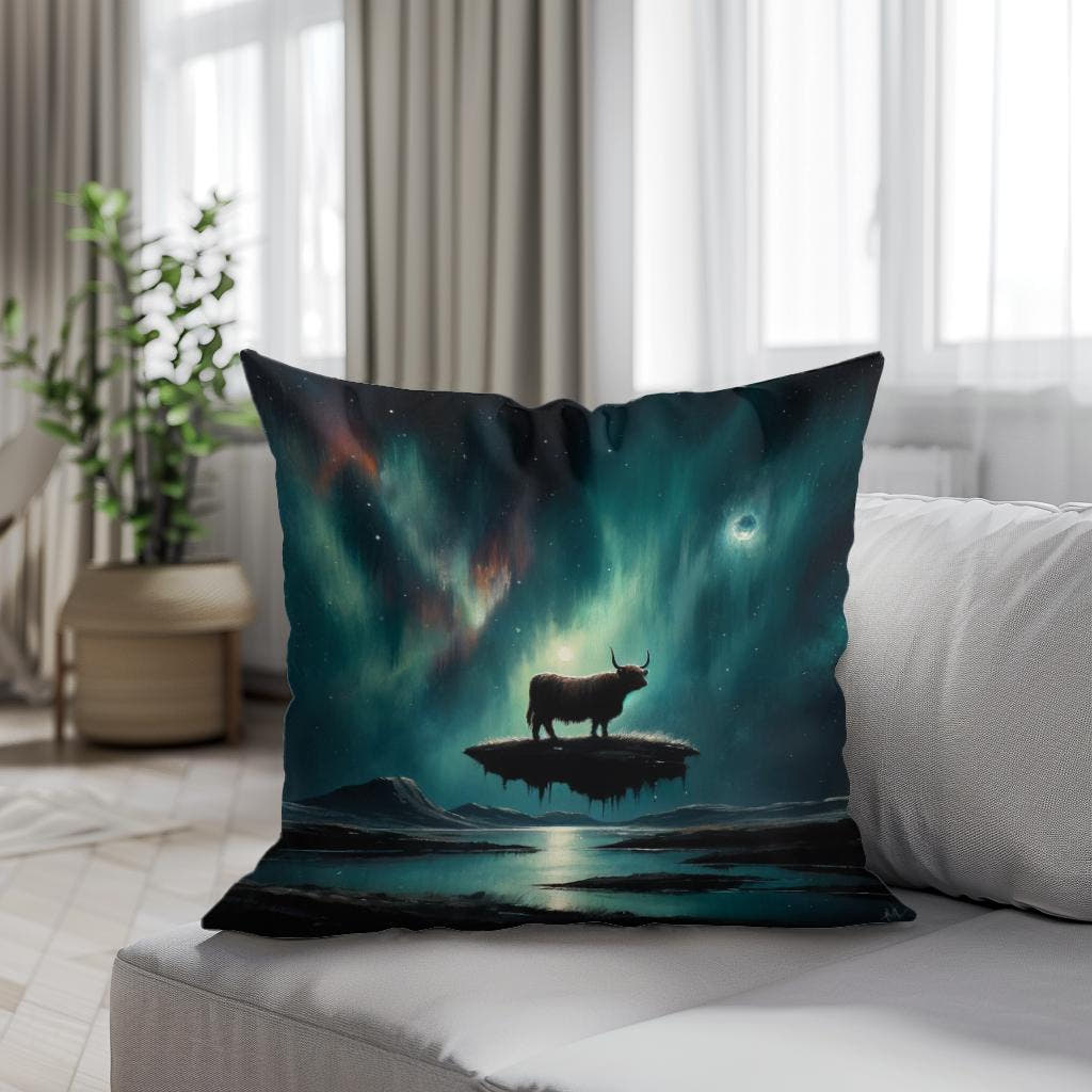 Highland Cow Mystique Cotton Cushion - Secondary Image 4
