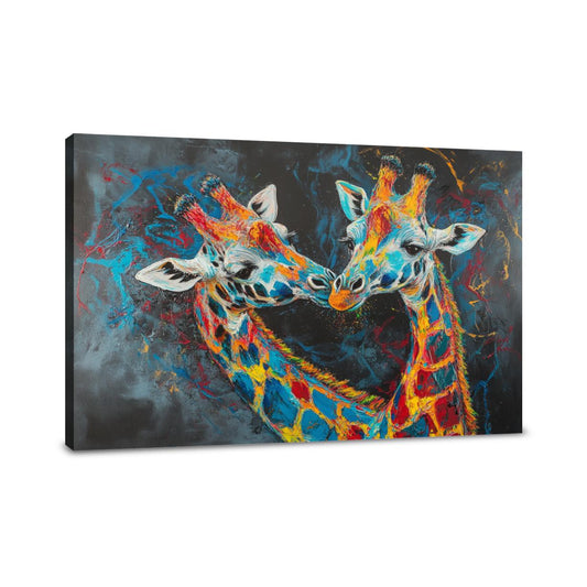 Vibrant Giraffe Duet Canvas - Main Image