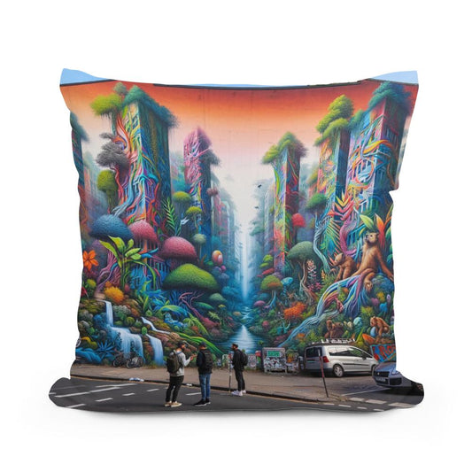 Jungle Mural Dialogue Cotton Cushion - Main Image