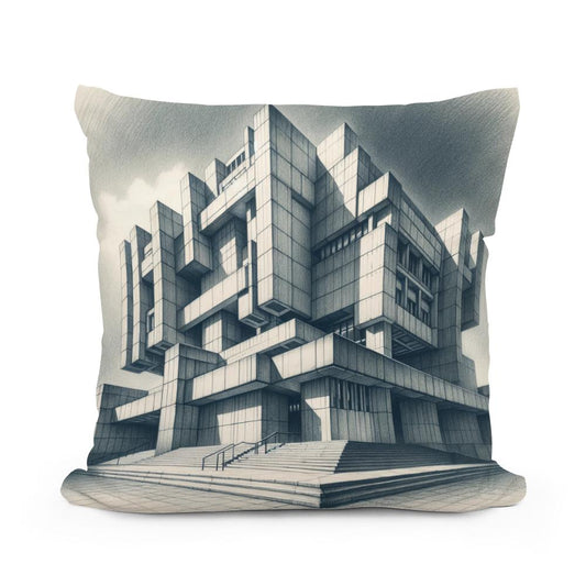 Brutalist Bastion Cotton Cushion - Main Image