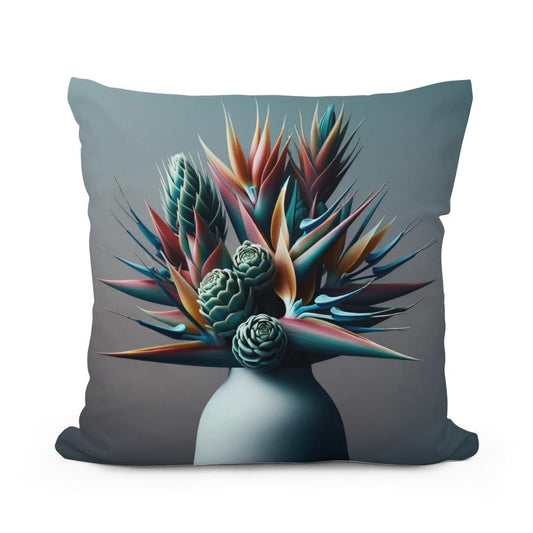 Exotic Blooms Close-Up Cotton Cushion - Main Image